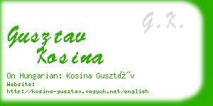 gusztav kosina business card